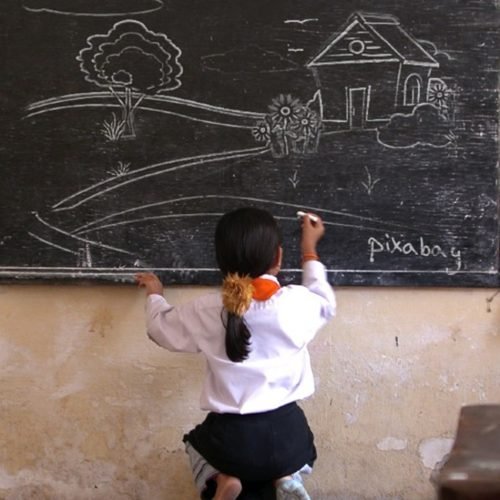 blackboard, chalkboard, chalk, scenery, school, class, classroom, art, landscape, student, girl child, credit, pixabay, primary, school children, indian, brown school, brown classroom, brown blackboard